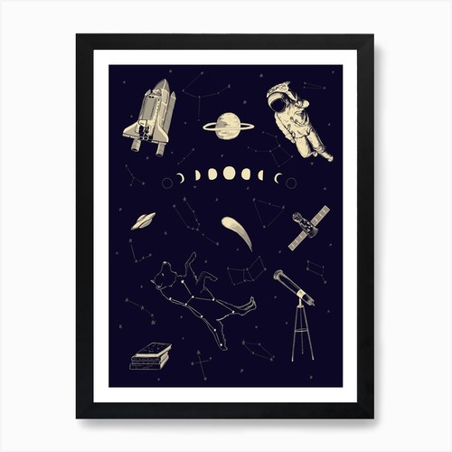 Space flash kunstdruck - space,