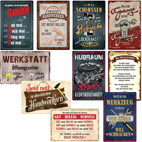 Werkstatt blechschilder - werkstatt,